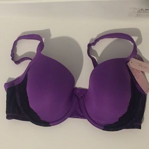 Purple with black lace Bra